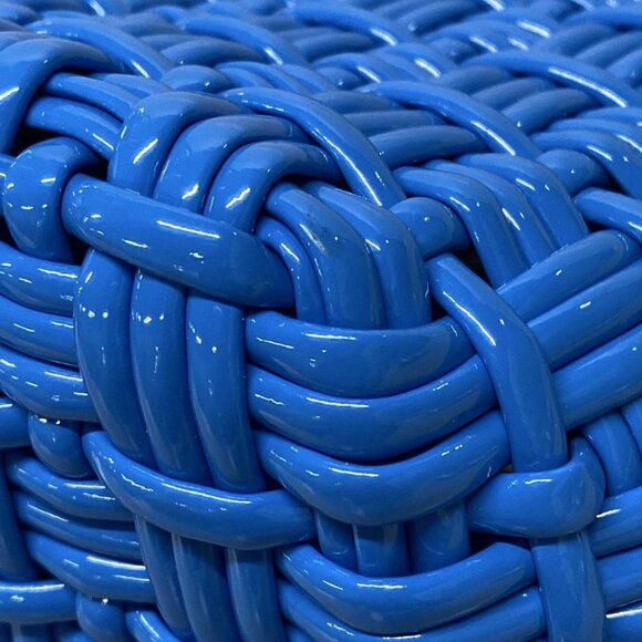 Auth BALENCIAGA Bistro XS Basket 671342 Blue Polyurethane Polyester Cotton - Picture 6 of 16